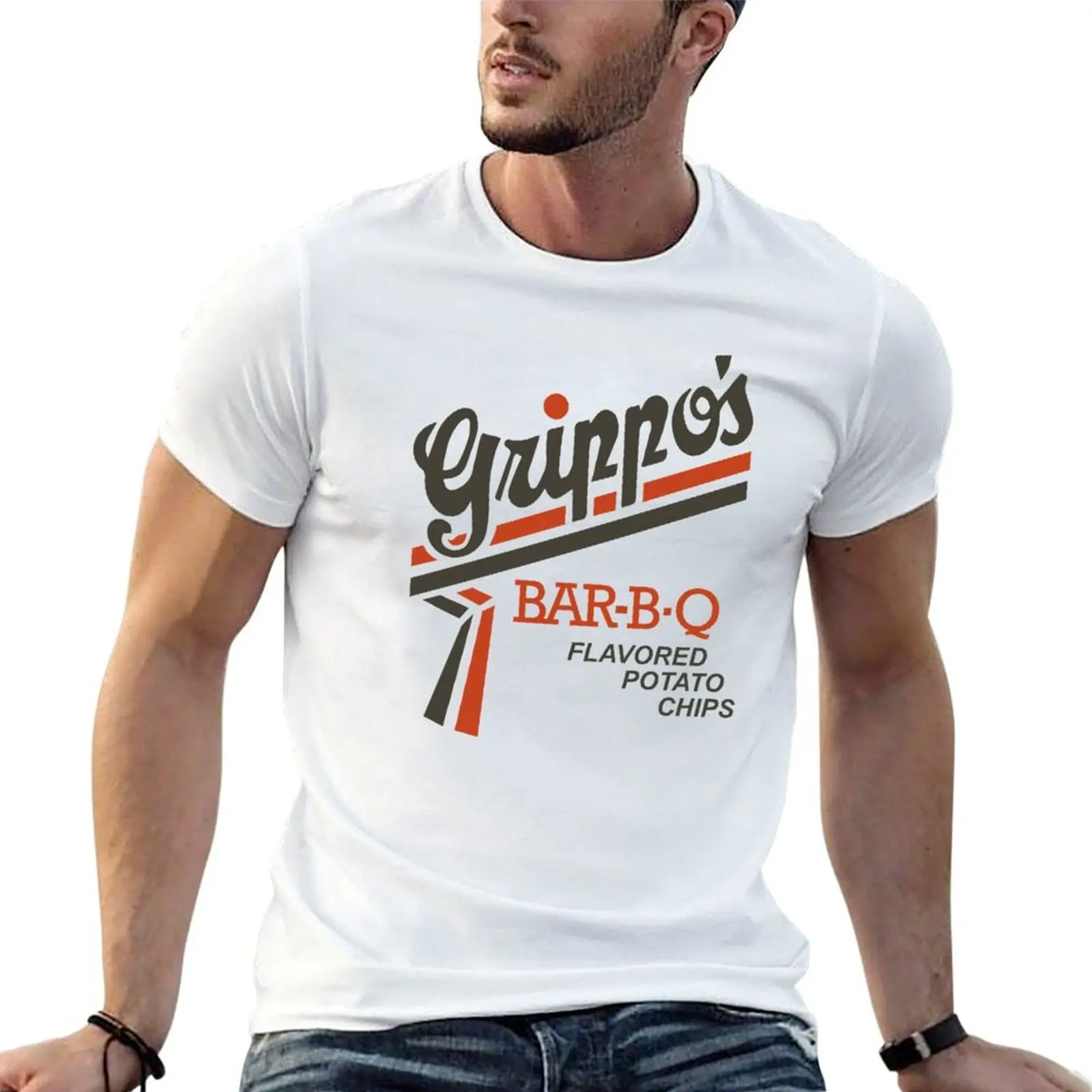 grippos bar-b-q flavored potato chips T-Shirt shirts graphic tees anime clothes anime shirts men