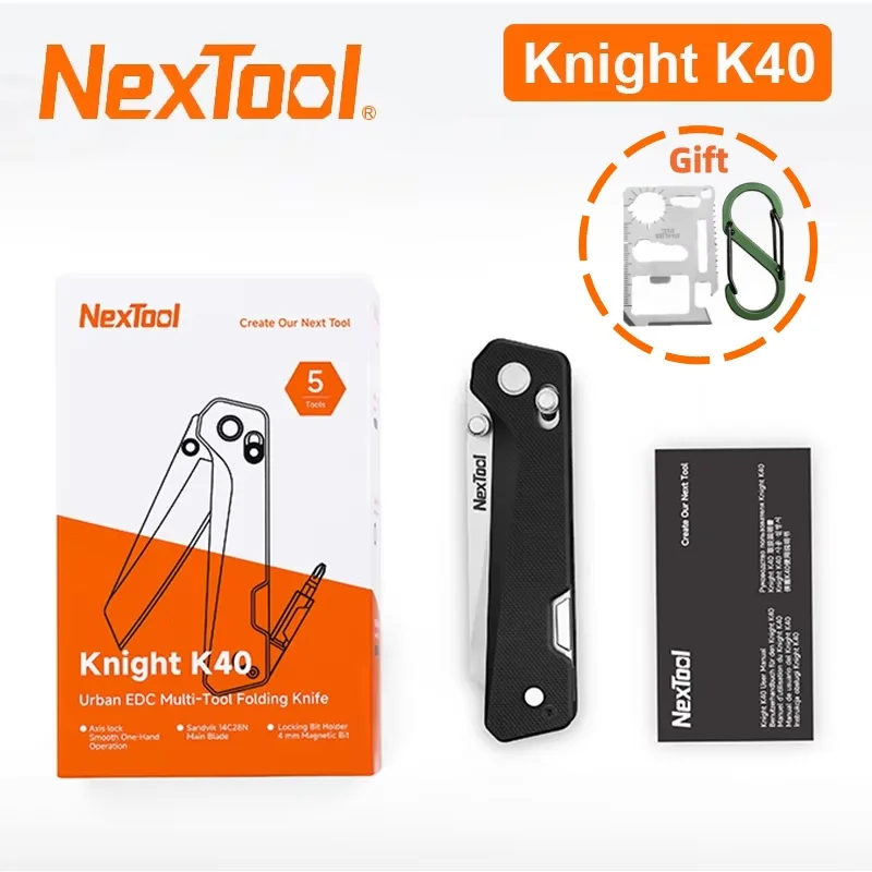 NexTool Knight K40 EDC Multitool Pocket Knife 14C28N Steel Blade Pocket Cutting Tool For Outdoor Portable Hand Tool