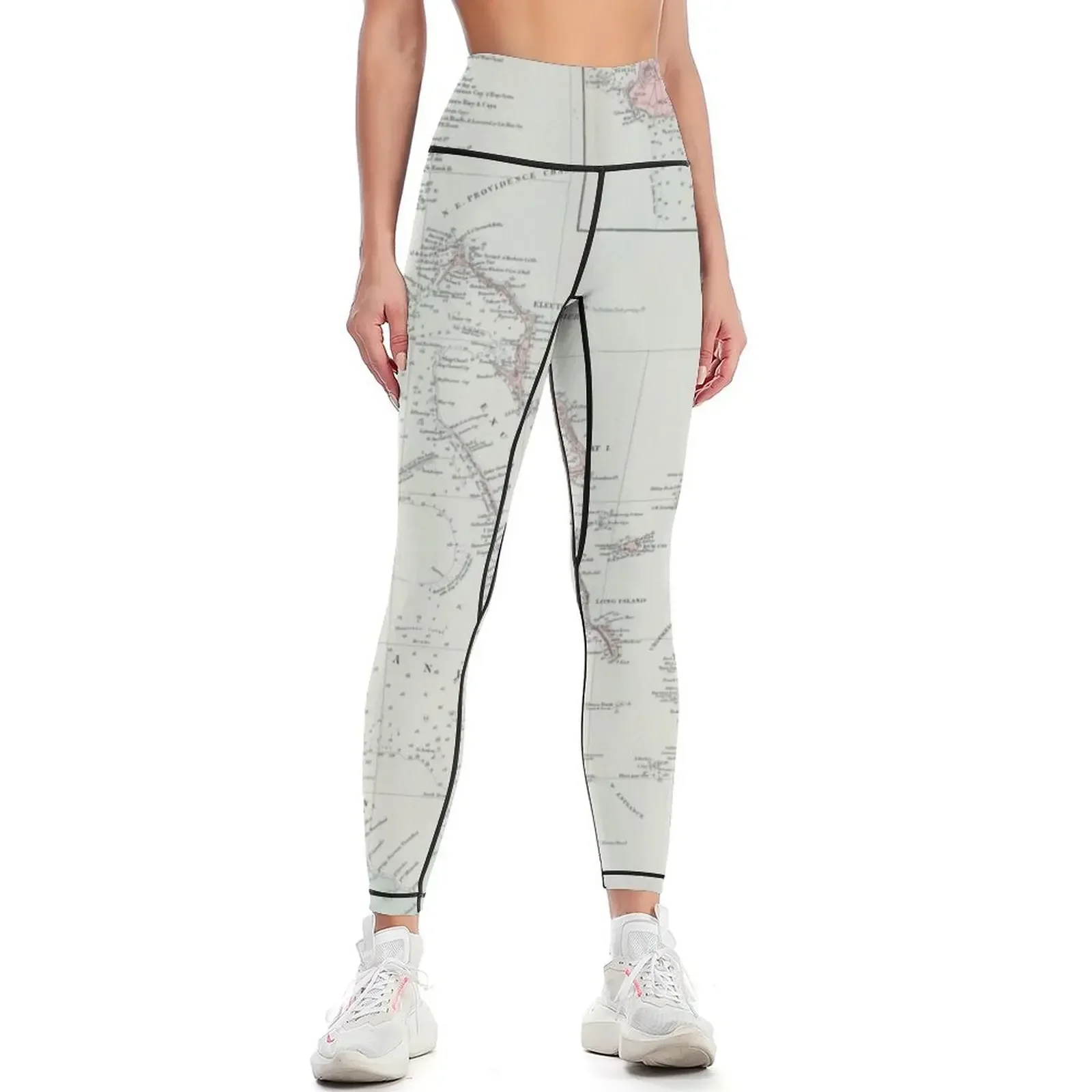

Vintage Map of The Bahamas (1904) Leggings gym sportswear woman Fitness's gym clothes Training pants sport pants Womens Leggings