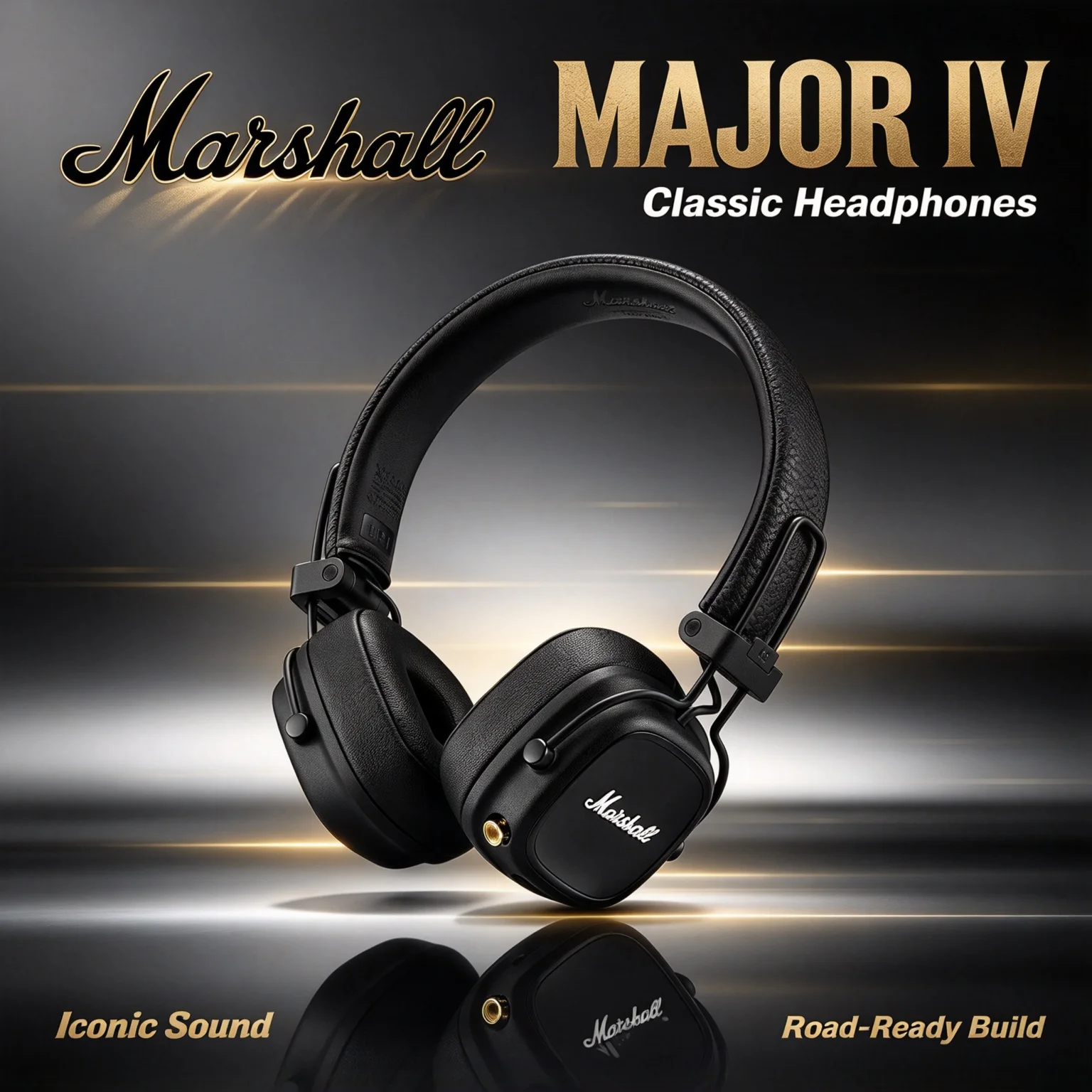 Marshall Major IV Wireless Headphones Foldable On‑Ear Headset 40mm Driver Dual Wireless Wired Mode With Microphone