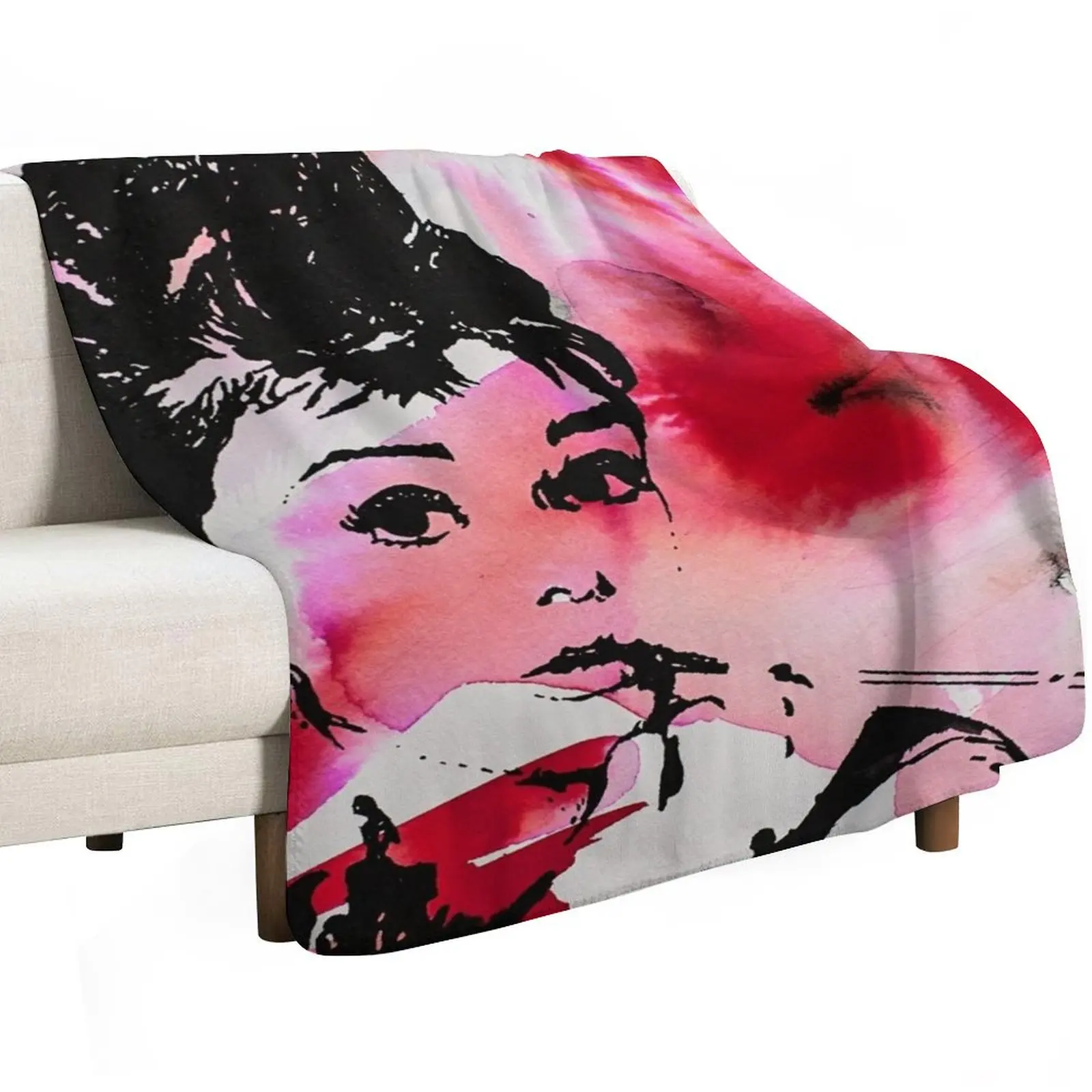 Audrey Hepburn Throw Blanket Bed linens Single Custom Bed Fashionable funny gift sofa bed Blankets