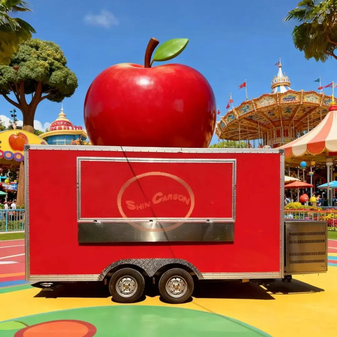 

Multi-Functional Mobile Food Trailer, Towing Snack Cart, Commercial Truck for Milk Tea BBQ Fried Chick Street Vendor Outdoor