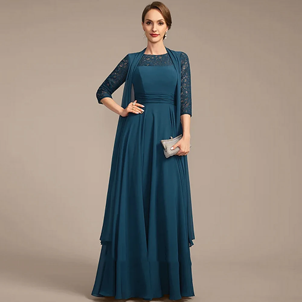 Vintage ชุดเจ้าสาวชีฟอง 3/4 Sleeve ชุดแต่งงานสําหรับผู้หญิง 2025 ฤดูร้อนใหม่ชายหาด Robe De Soirée