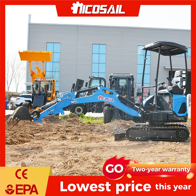 Custom 10.2KW Mini Excavator Durable All Steel Cover Garden Landscaping Construction Machine