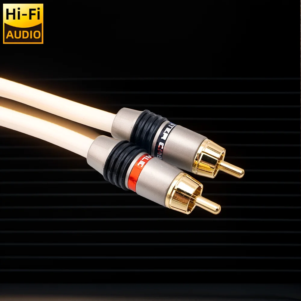 ■   الوحش النحاس الفضة مطلي HiFi 3.5 مللي متر إلى 2rca كابل الصوت AUX 3.5 مقبس استريو كابل RCA ل MP3 MP4 مكبرات الصوت خلاط