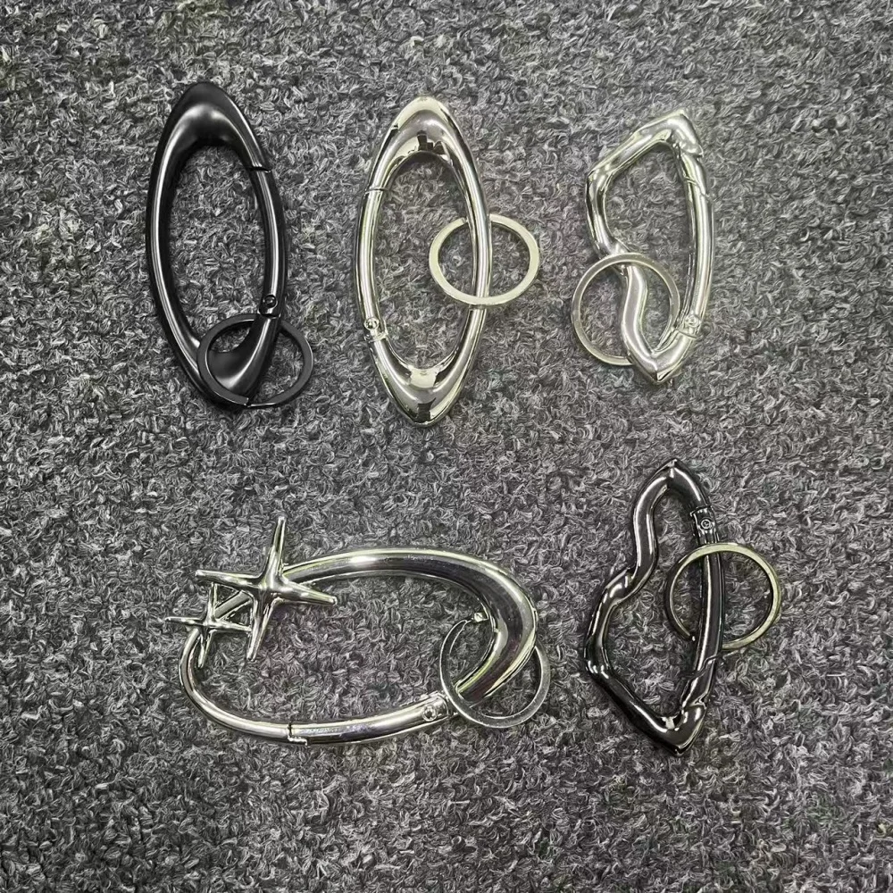 Y2K Punk Star Oval Essential Icon Carabiner Keychain Axe Shaped