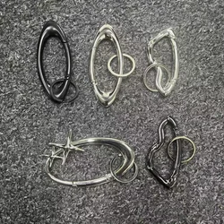 Y2K Punk Star Oval Essential Icon Carabiner Keychain Axe Shaped Mountaineering Car Key Ring Gothic Backpack Decor Korean Fashion