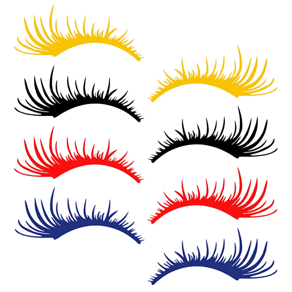 4 Pairs Personalized Car Decals Eye Lashes Stickers and for Trucks Eyebrow Women Headlight