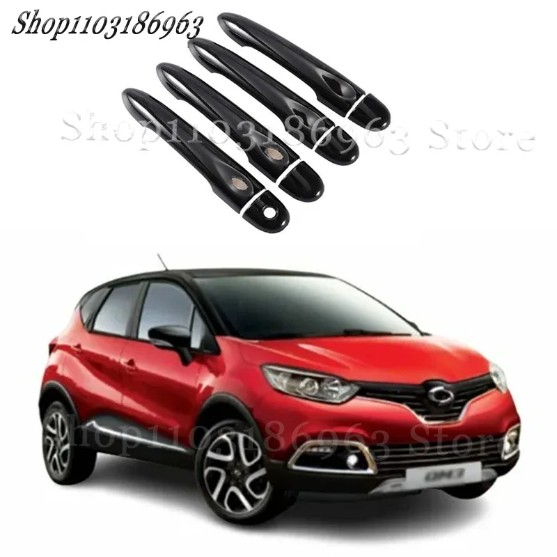 

Глянцевая черная накладка на дверную ручку, наклейка, отделка для renault QM3 Captur 2014-2020, автомобильная наклейка, аксессуары для стайлинга автомобиля, крышка