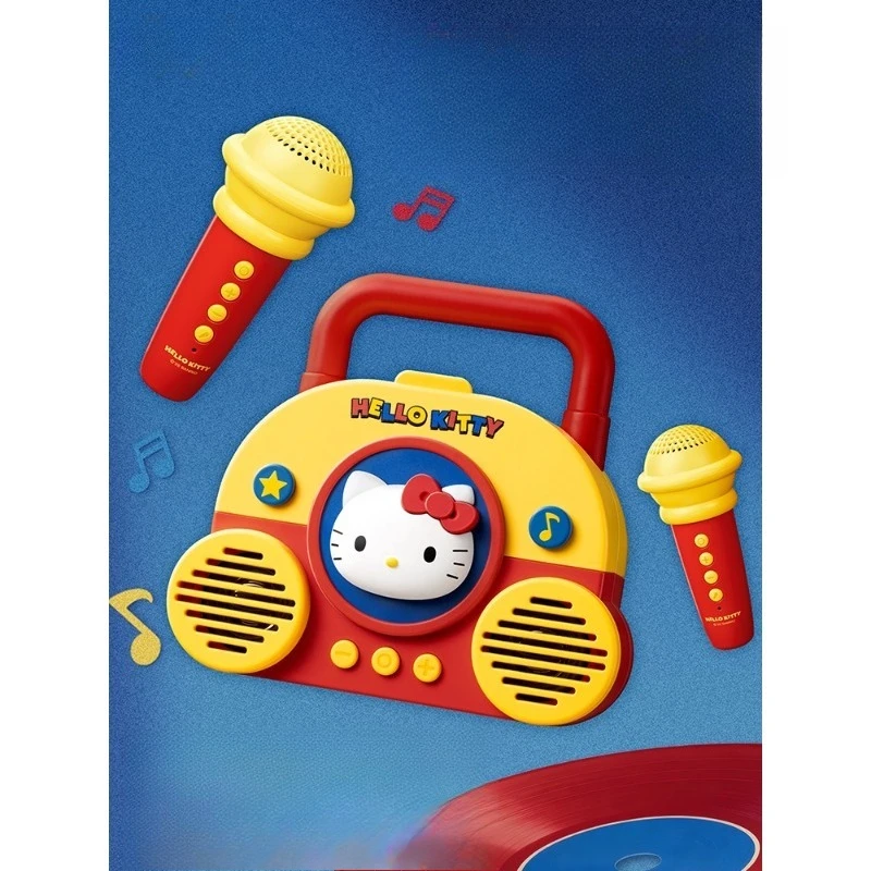 

Kawaii Hello Kitty Microphone Speaker Fashion Cartoon High Beauty Children Microphone Singing Girl Toys Birthday Gift Wholesale