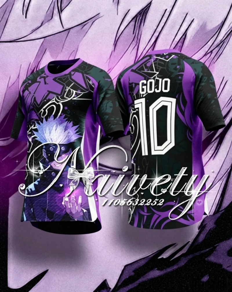 2026 Summer Jujutsu Kaisen Gojo Satoru 3D Print Jersey Men Women T Shirt Cool Manga Anime Tee for Running Fitness Outdoor Sports