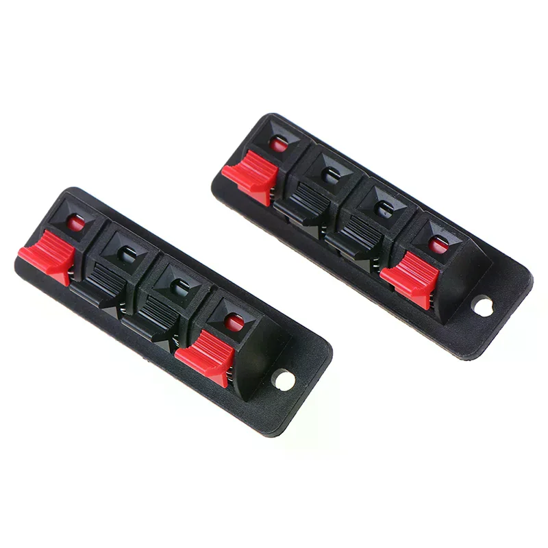 【New】2Pcs 4 Positions Spring Connector Terminal Audio Speaker Terminals Wiring Clip