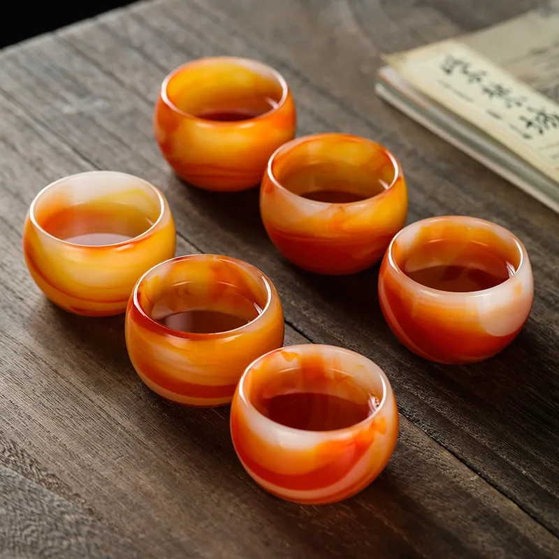 Agate Jade Porcelain teacups chinese style tea bowls Kung Fu Tea Set retro style cup High-quality tea cups in 3 shapes