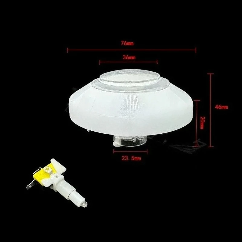 76mm LED Light Up Coin Operated Arcade Machine Start Button with Colorful Running Lights for Claw Crane Game