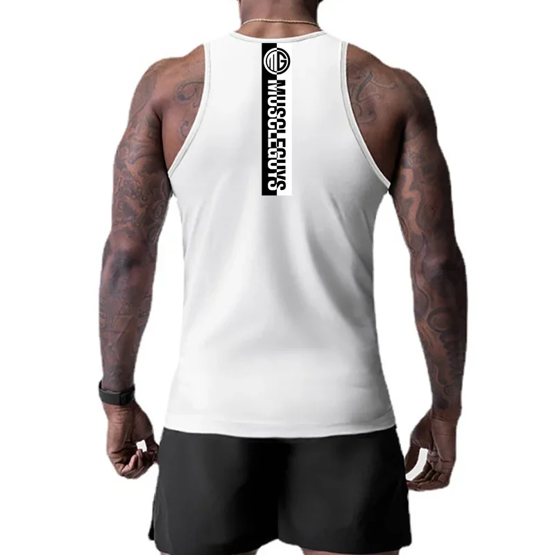 Gym Brand Mens Fitness Tank Top Clothing Quick Mesh Dry Vest T-Shirt Popular Korean Sleeveless Singlets