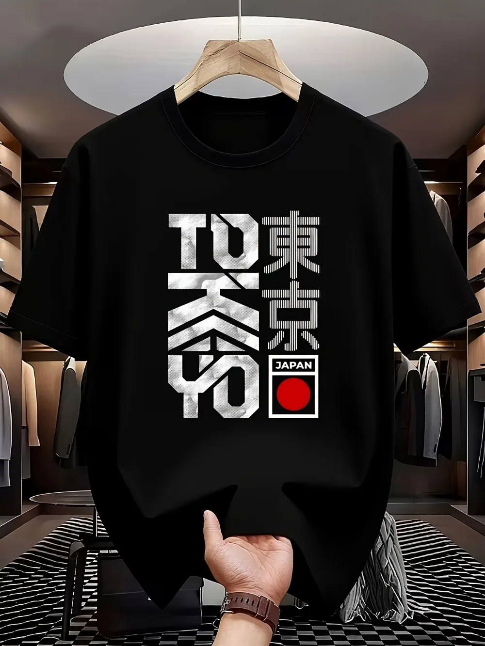 Harajuku Y2K TOKYO Letter Chinese Characters 3dprint  Breatha Quick-dry Men T-shirt Outdoor Japanese Sport Parent-child Clothing