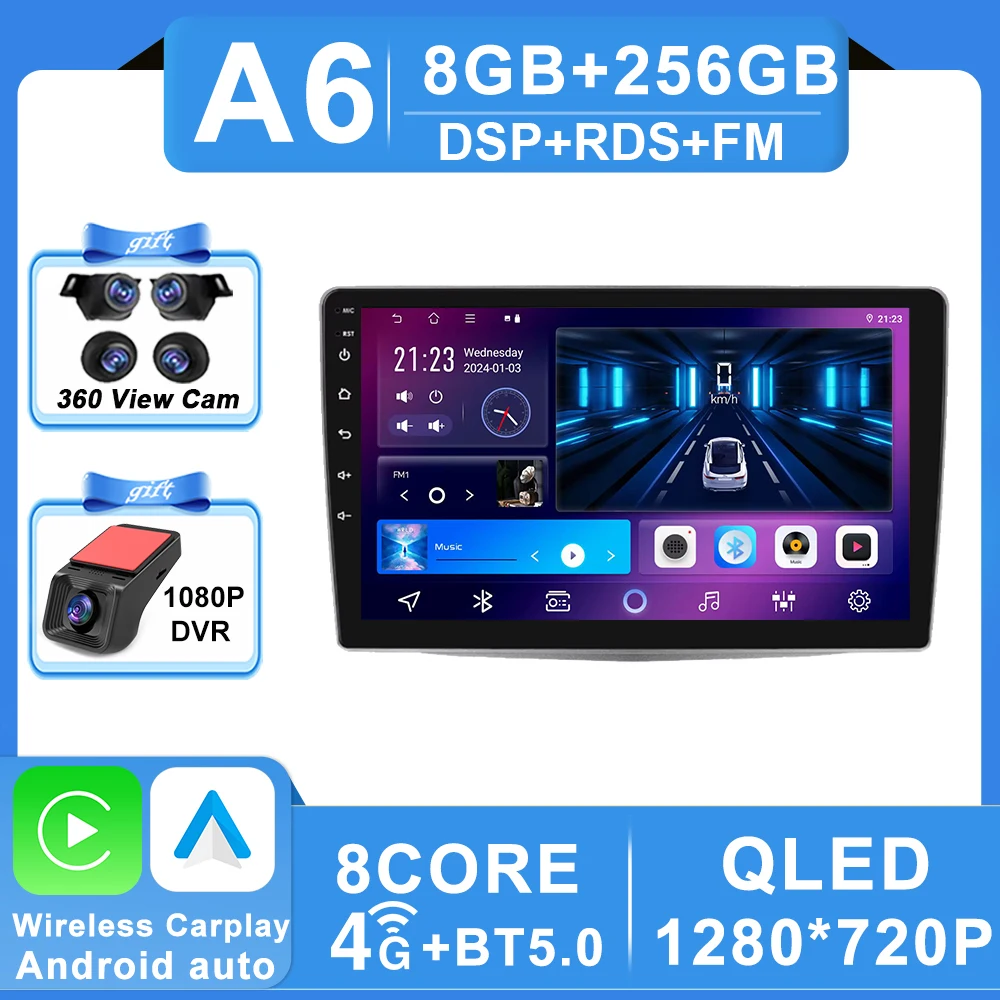 Android 16 Autoradio Stereo Voor Alfa Romeo MiTo 955 2008-2016 Auto Cireless Carplay GPS Navigatie Multimedia Video speler 2Din