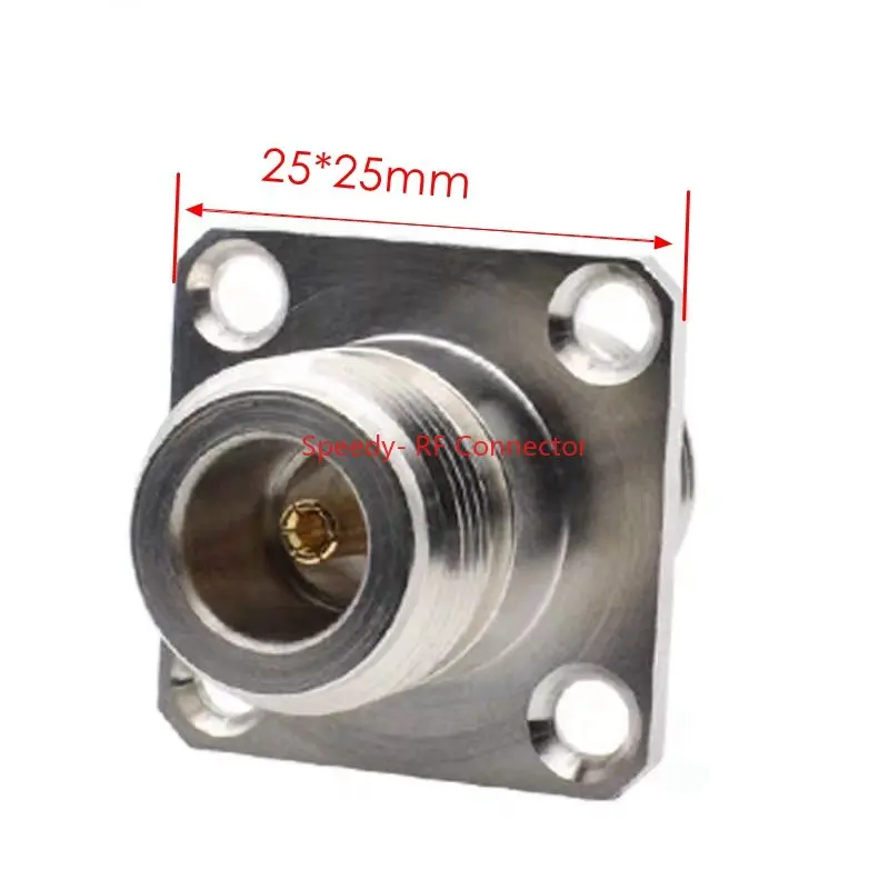 1Pcs N Type Female To N Female 4hole Connector N Type Dual Female 4hols Flange Coaxial RF Converter Fast Delivery Brass Copper