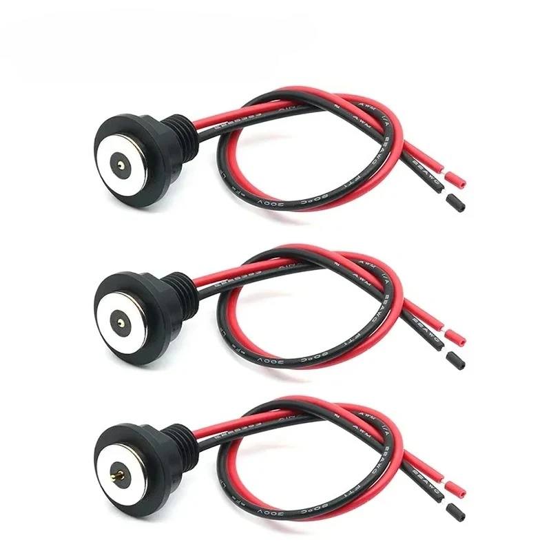 DC-15A-CX with Line Magnetic Connector Thread Waterproof Terminals 22AWG Charging Power Cord  Magnetic Contacts Male Female Plug