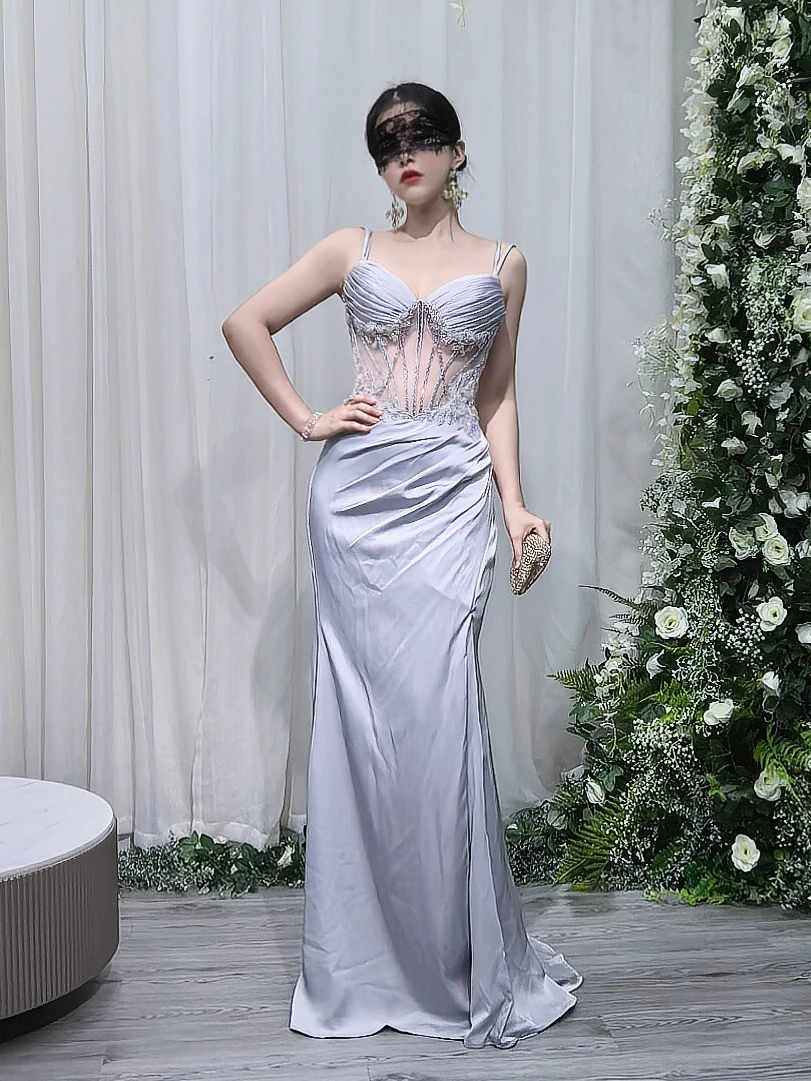 

Custom Sexy Evening Dress Homecoming Graduation Embroidery Prom Gown For Women Special Occasions YM32