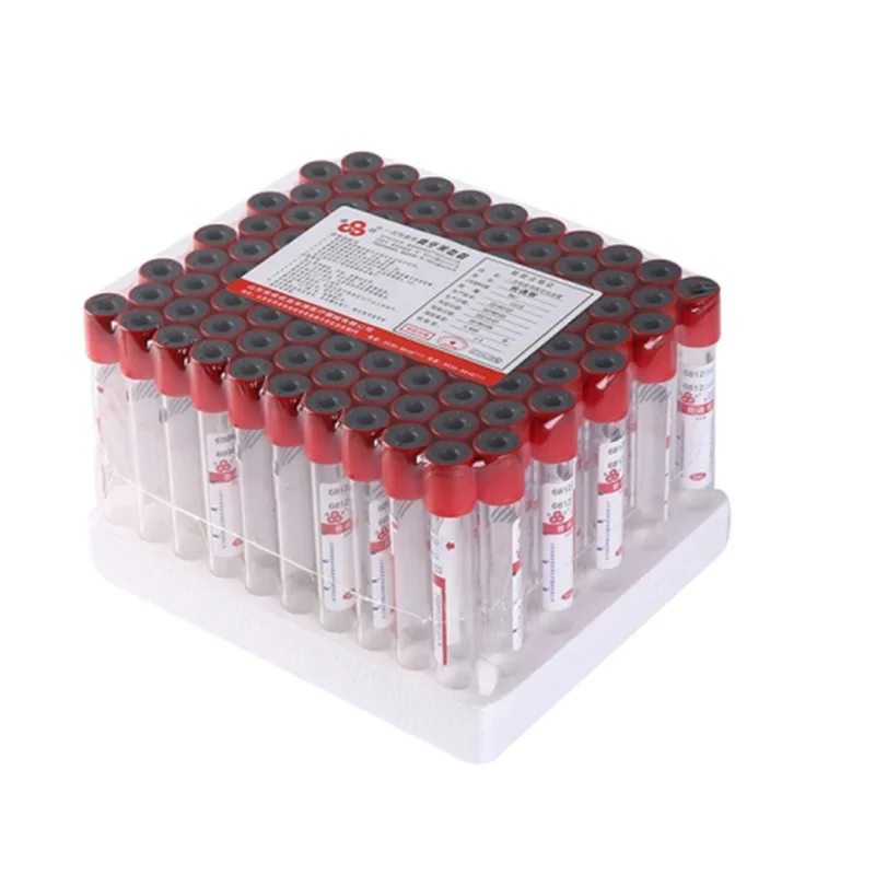 Tubo de recolección de sangre al vacío desechable, sin aditivo, CGF rojo, consumibles de laboratorio, tubos PRF, 50 piezas