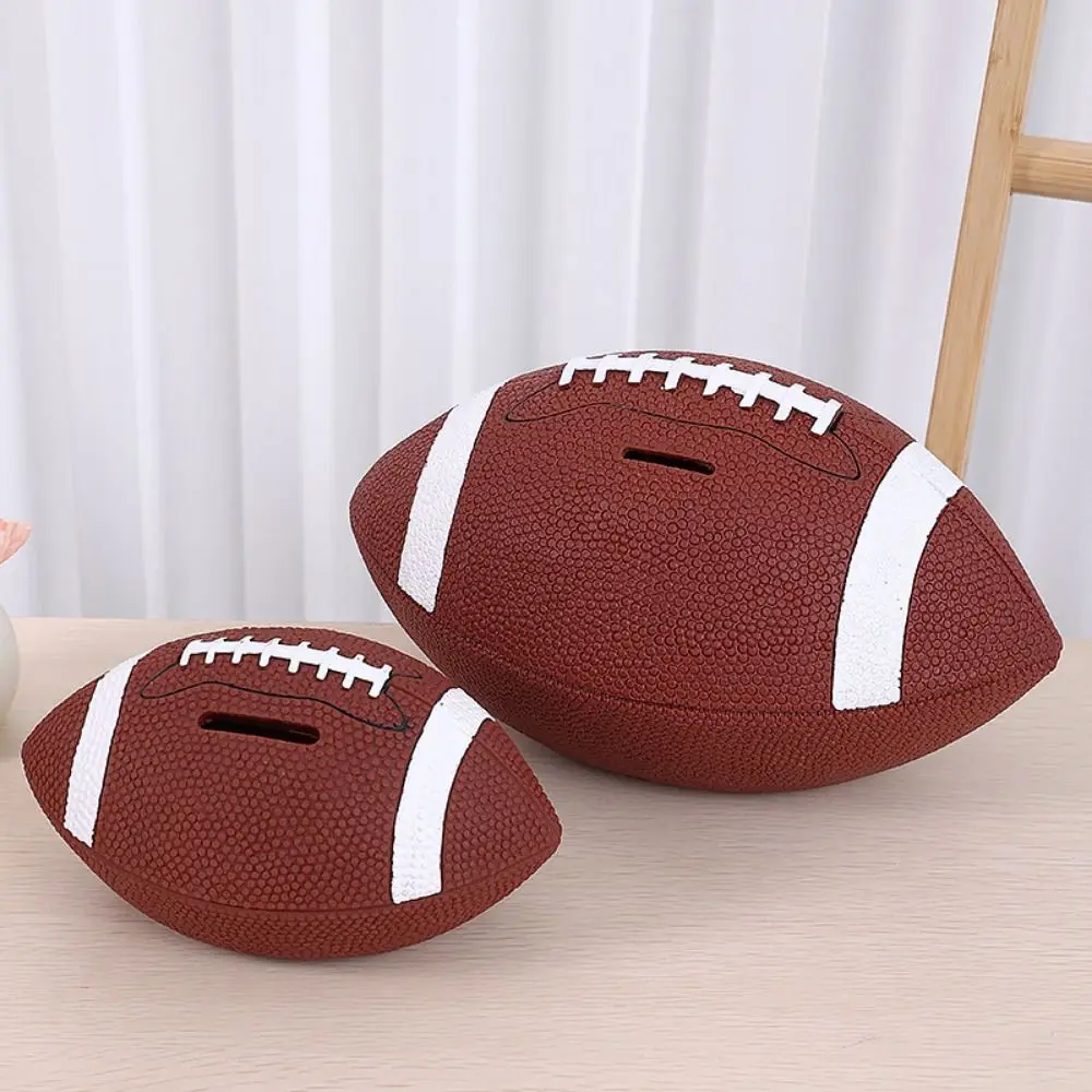 Tanque de ahorro de monedas de fútbol de Rugby, tanque de dinero de Rugby de gran capacidad de fútbol americano, caja de almacenamiento duradera y bonita para niños para el hogar