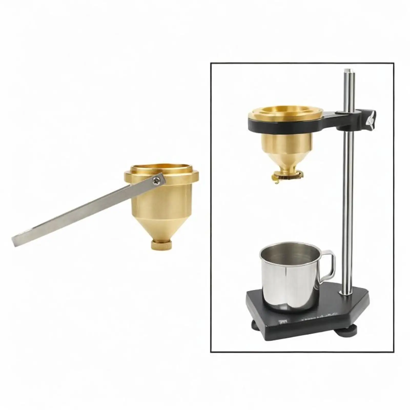 كوب لزوجة طلاء سطح المكتب خفيف الوزن وقوي كوب واحد نحاسي احترافي قوي لاختبار اللزوجة # 4 كوب لزوجة 100 مل #3