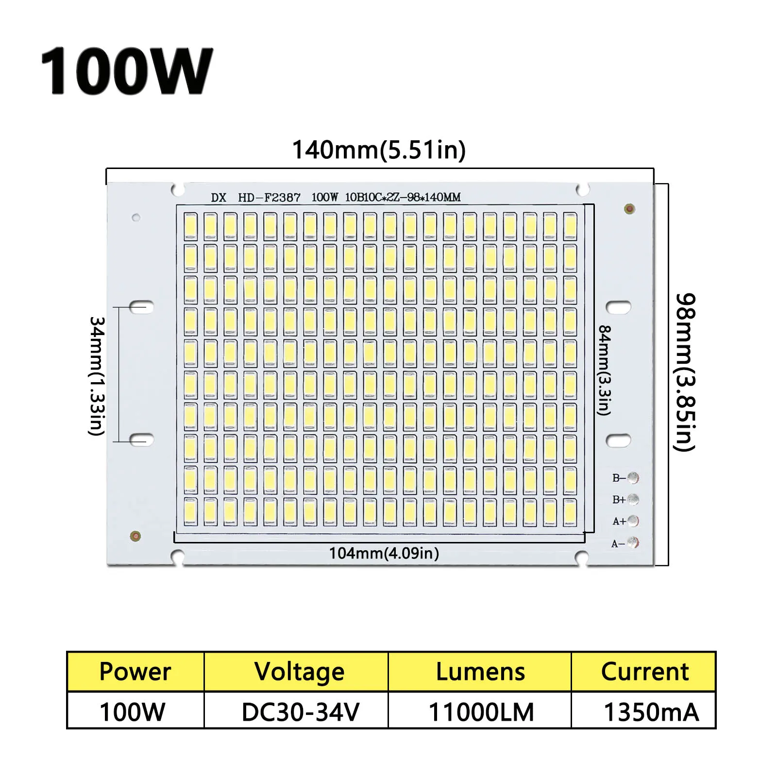 50W 100W 150W 200W LED SMD5730 Chip Lamp Bead With LED Driver High Power LED Floodlight 30-36V For Indoor Outdoor DIY PCB Kit