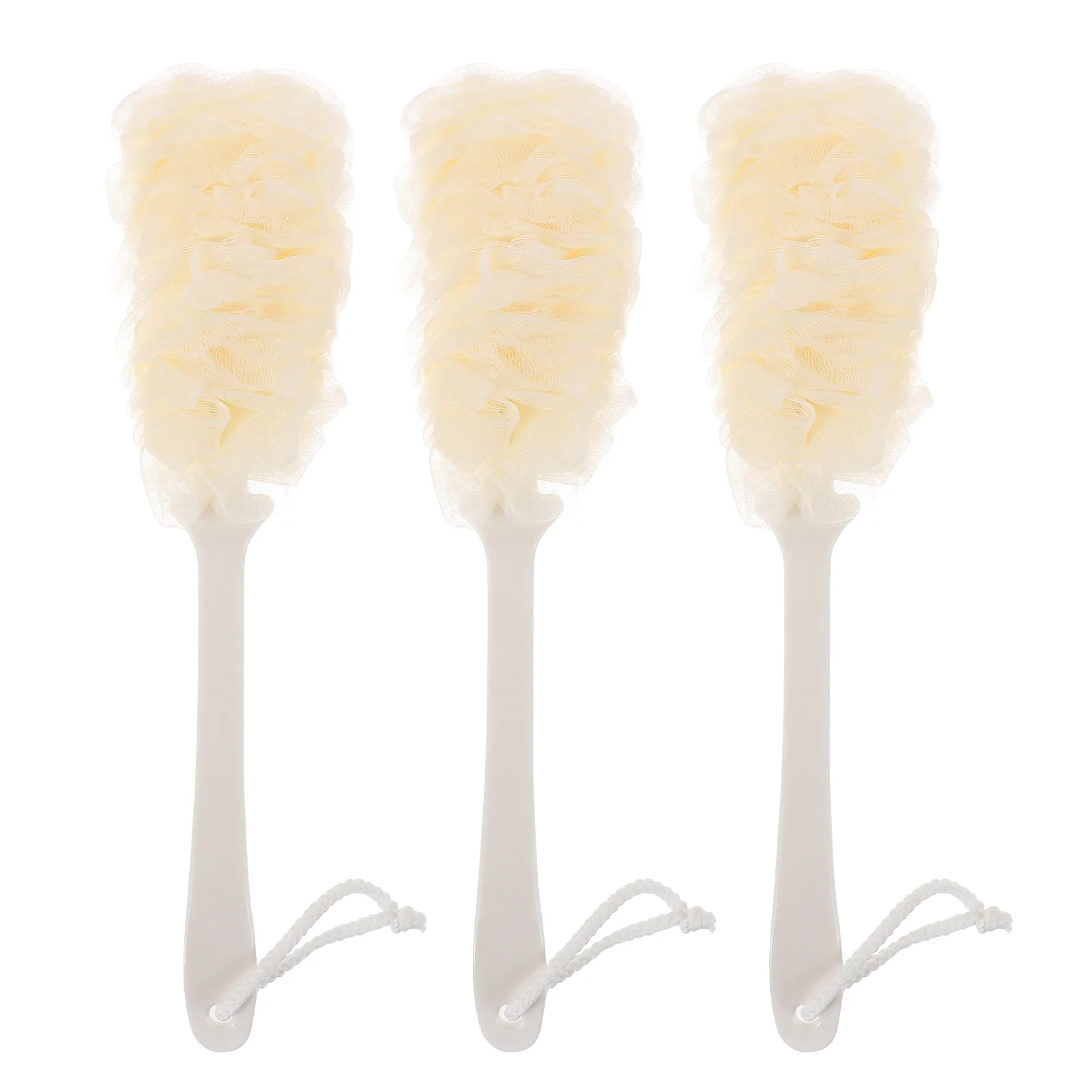 

3pcs Long Handle Shower Towel Body Cleaning Bathing Supplies Skin Exfoliation Durable Bath Scrubber Tool Back Wash Brush Set