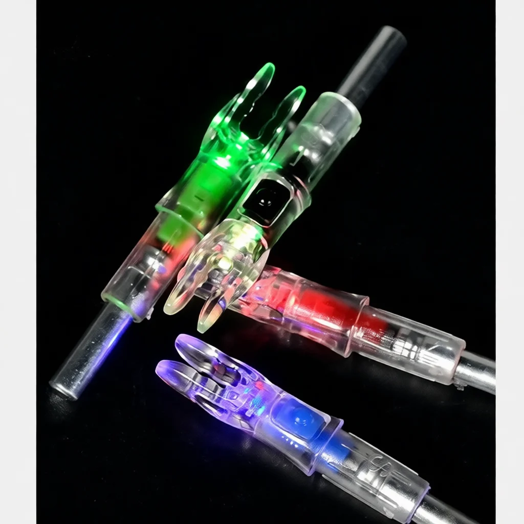 Archery LED Lighted Nocks Automatic Illuminated Tail For 6 2mm Inner Diameter Arrow Shafts Night Hunting Sport Shooting Gear