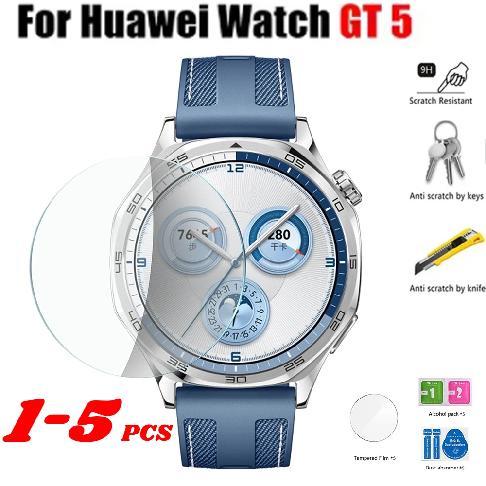 

5 шт. закаленное стекло для Huawei Watch GT5 GT4 41 мм 46 мм, аксессуары, защитная пленка для экрана для Huawei Watch GT5 Pro 42 мм 46 мм