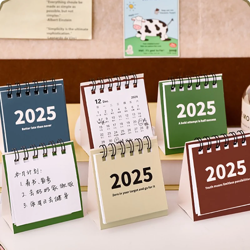 Simple Mini 2025 Calendar Office School Supplies calendar Desk calendar monthly Planner Desk accessories Decor Record