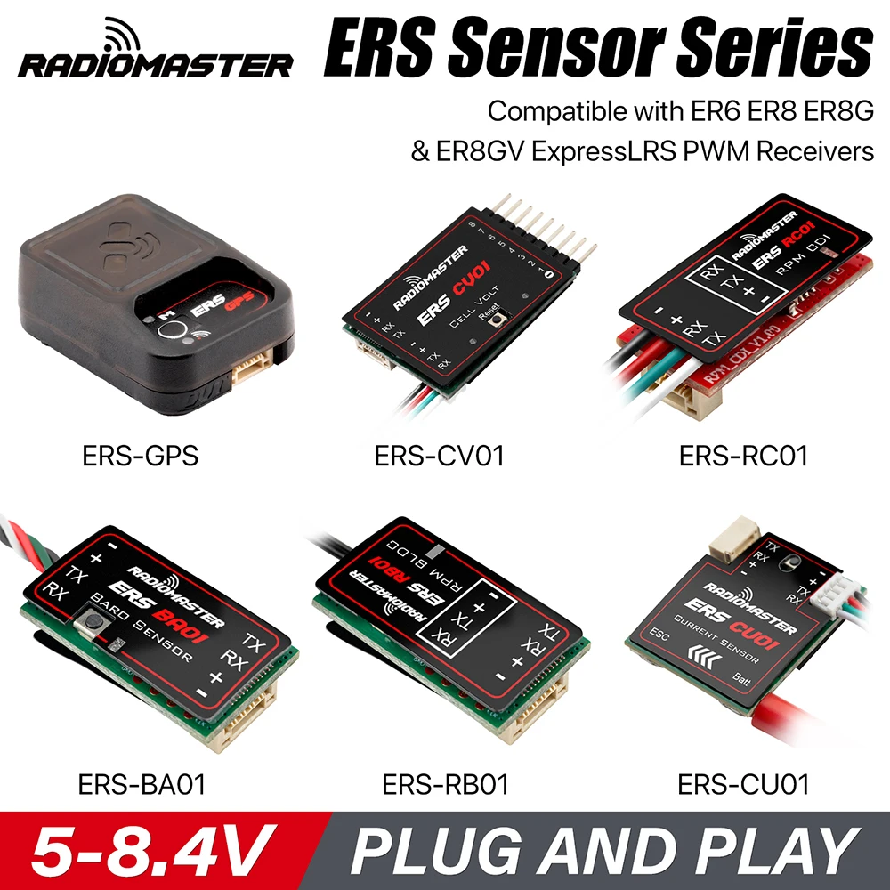

Сенсоры RadioMaster ERS серии 5-8.4V для приемников ER6, ER8, ER8G и ER8GV ExpressLRS PWM