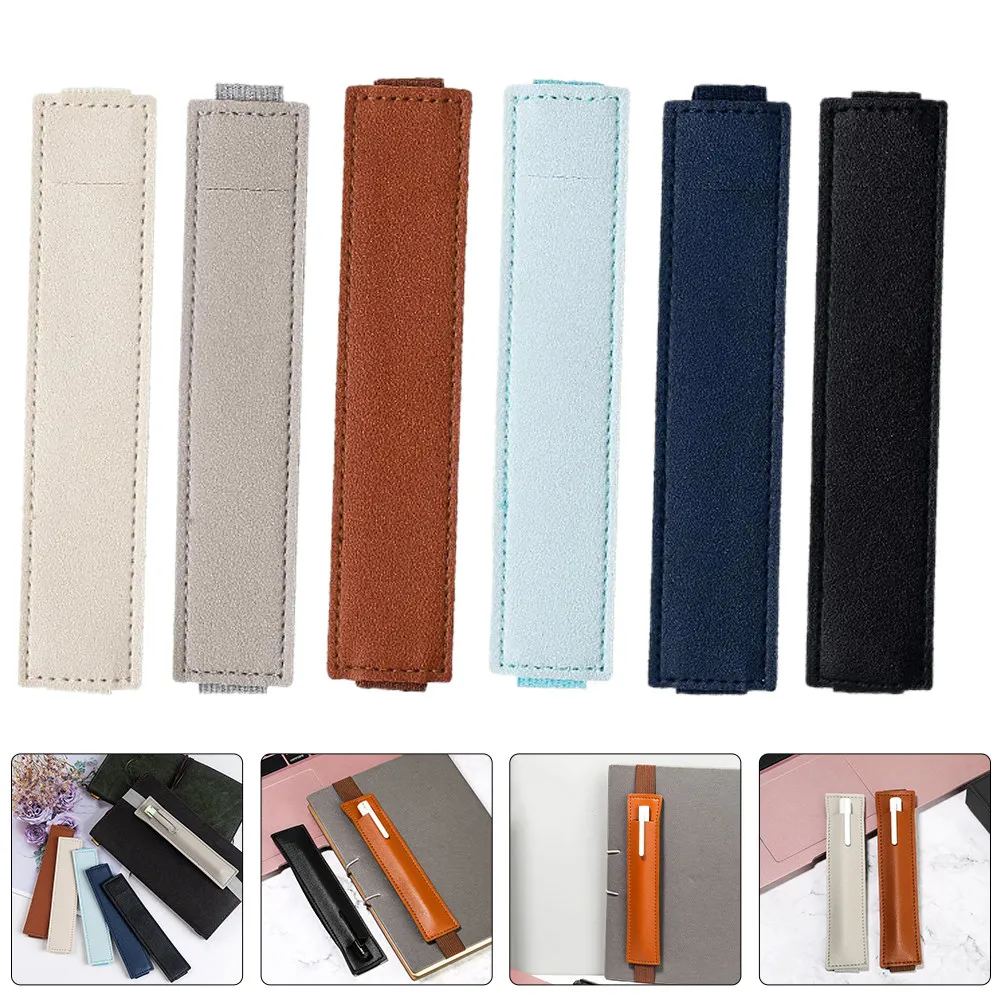 12Pcs Small Pen Holder Pouch for Notebook Planner - Protective Elastic Band Pen Sleeve Organizer Efficient Desk Workspace