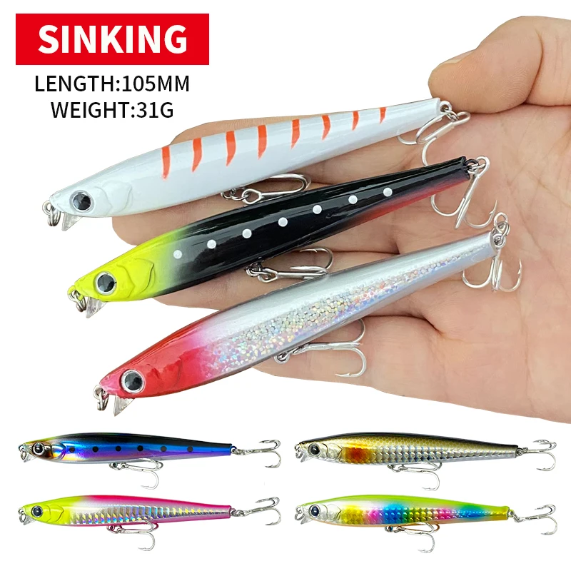 105S Minnow Lure Sinking 105mm 30g Short Lip Long Casting AIRAZOR Isca Pesca Artificial Trout Bass Fishing Hard Baits