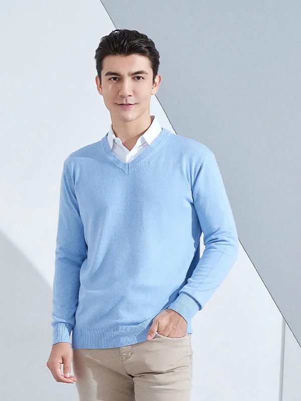 

Мужской шерстяной свитер с V-образным вырезом на осень-зиму, утепленный, повседневный, приталенный, вязаный, свободный, на флисовой подкладке, базовый слой