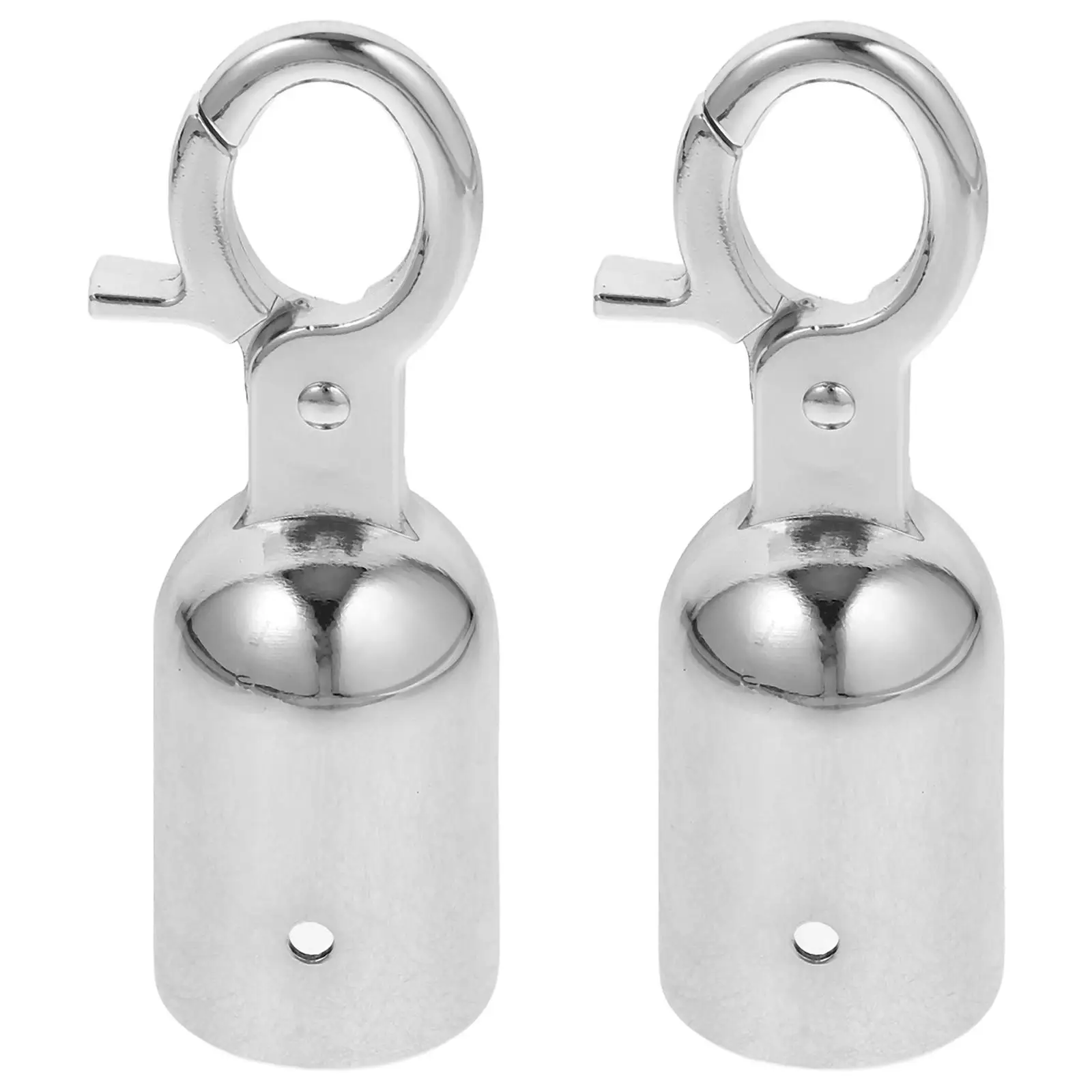 

2pcs Rope Stopper Stainless Steel Medium Silver Hook Decking Rope Fittings Guardrail Cord End Cap With Hook Cord End Cap Metal