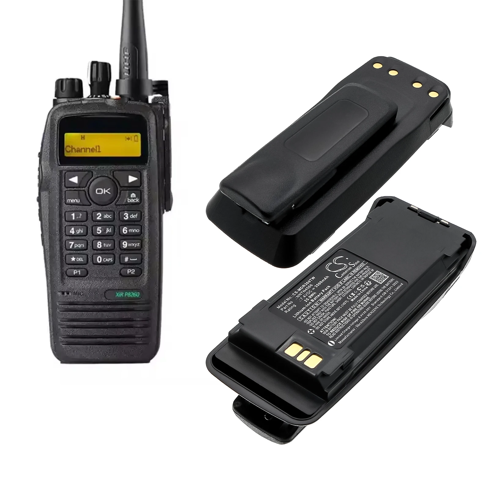 CS Replacement Battery for Motorola MotoTRBO DP3400,MotoTRBO DP3401,MotoTRBO DP3600,MotoTRBO DP3 PN:PMNN4065 3500mAh / 25.9Wh