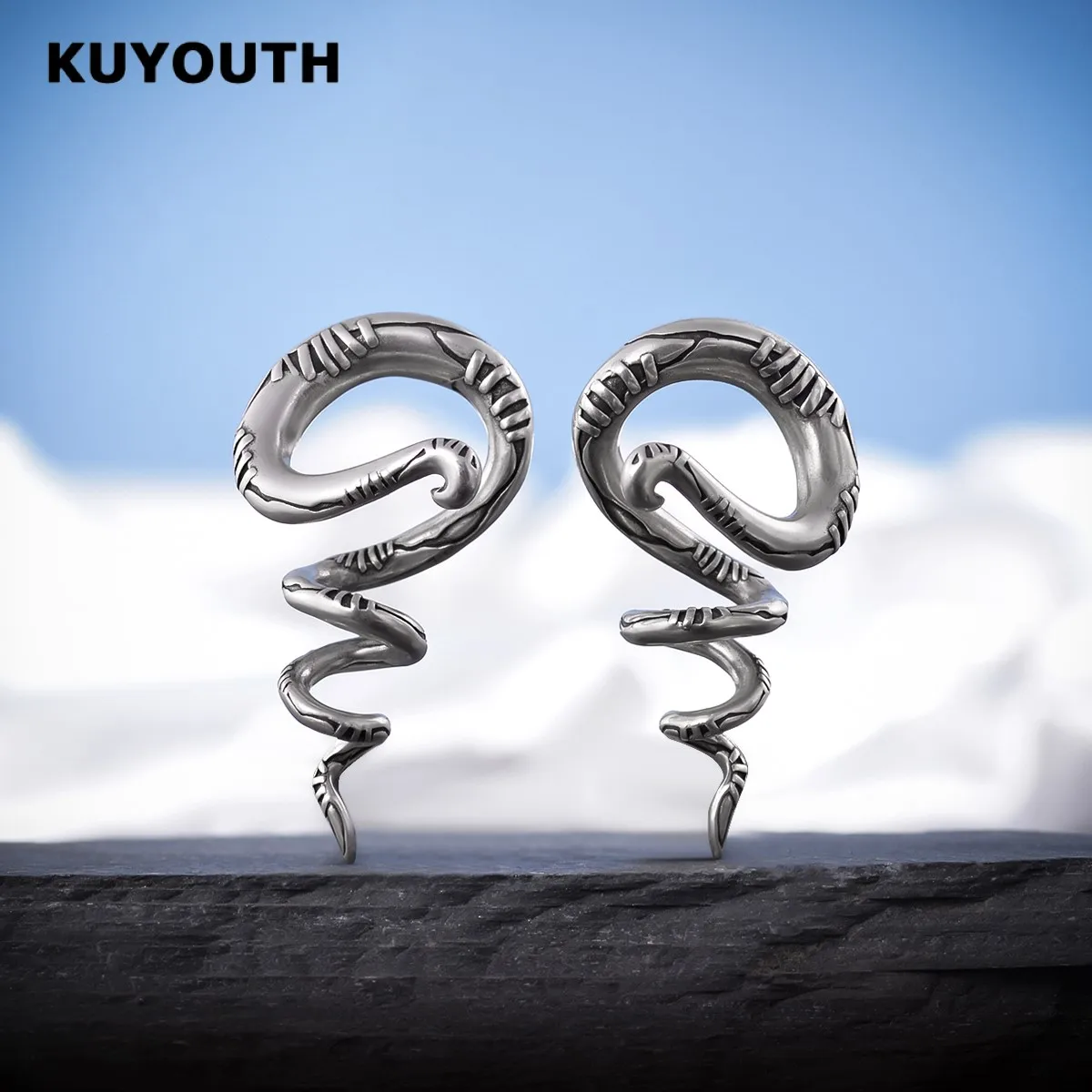 KUYOUTH Unique Copper Ear Weight Hanger Gauges Stretchers Body Piercing Earring Jewelry 2PCS