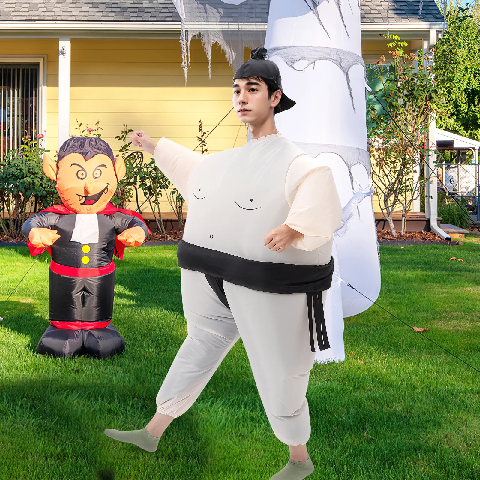 

Black Children Dance Props Inflatable Costume Polyester Adult Funny Halloween Cosplay Suits Wrestling