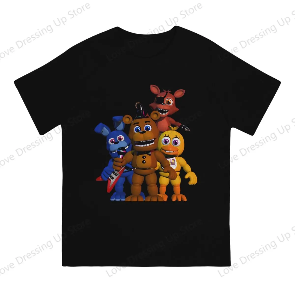 Smiling Critters Horror Game FNAF Cakes Birthdays 100% Cotton men's Tshirt Short Sleeve Street Tshirts Sport Tops