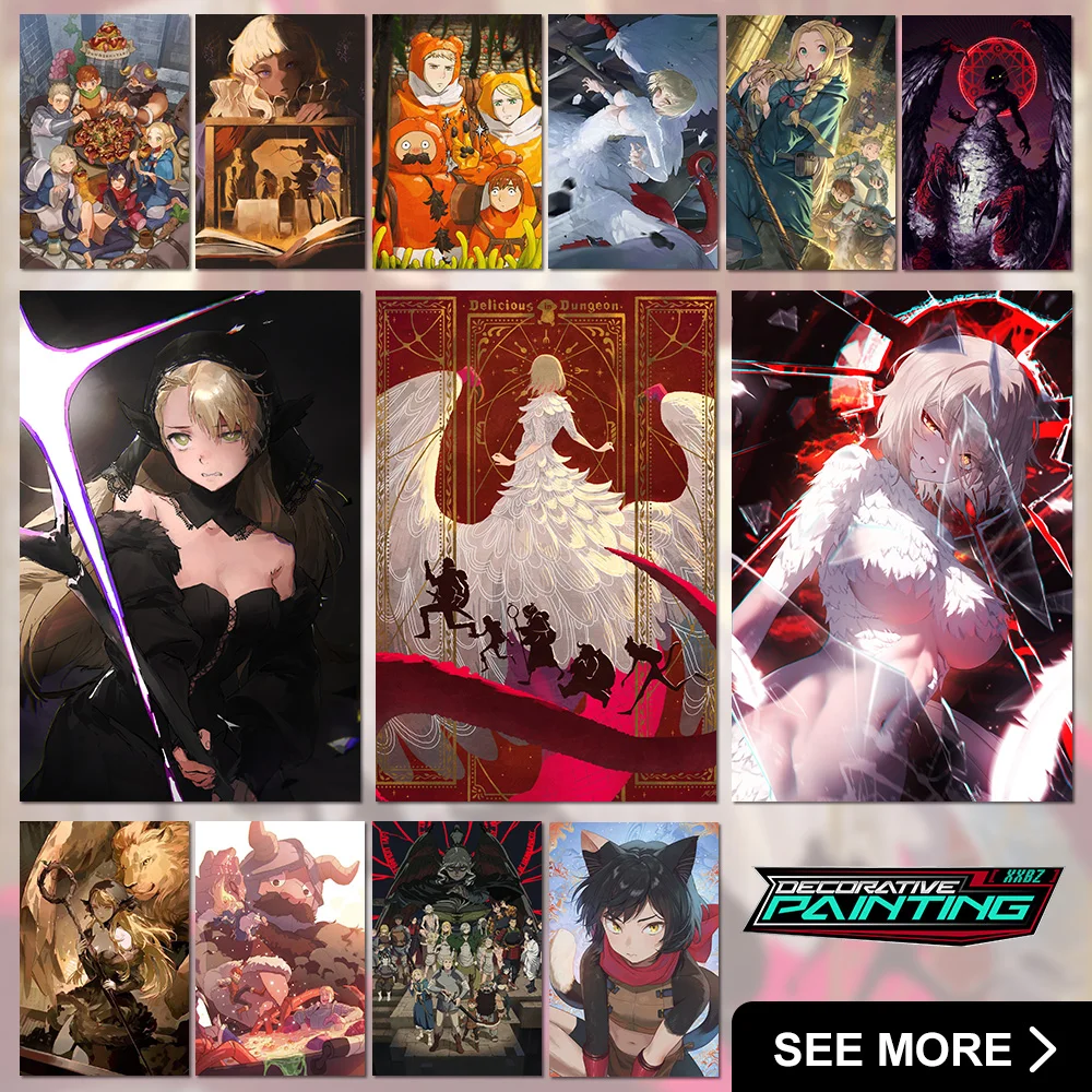

Anime Delicious in Dungeon Character Canvas Poster Painting Wall Art Prints Pictures Home Decoration For Living Room No Frame