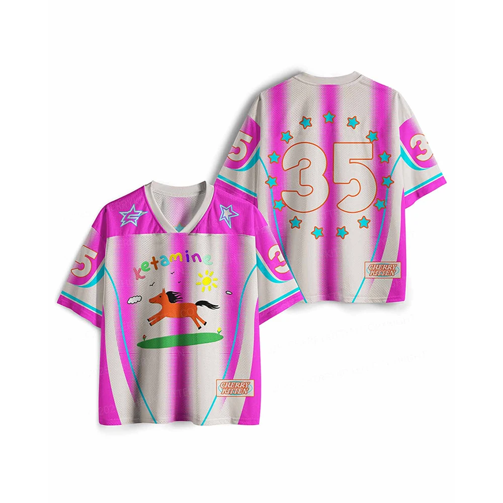 Maßgeschneiderte Orange Pony Y2k Sport-Trikots Cherrykitten Kinder/Jugend Mode Hip-Hop Sport-T-Shirt Herren Damen Street Harajuku Tops