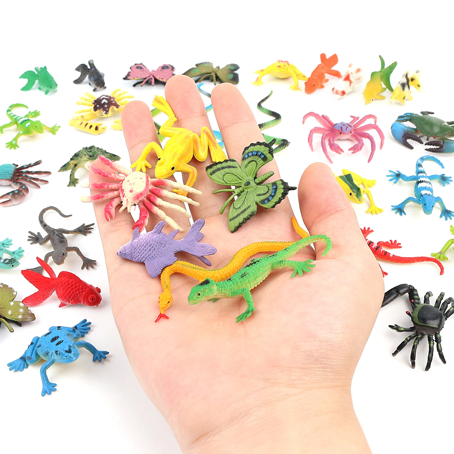 

Mini animal model set toy, simulation insect ornament toy, realistic shape, comfortable touch