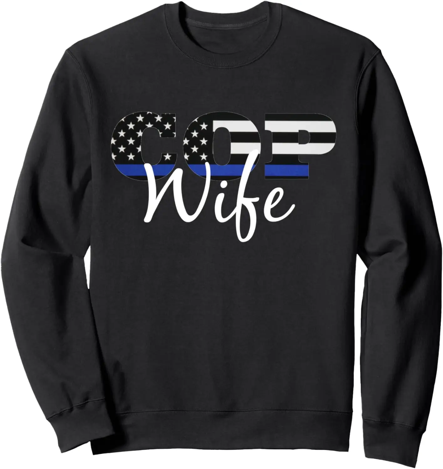 Politieagent Cop Wife dun blauw lijn sweatshirt