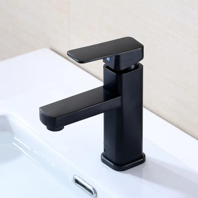 صنبور الحمام الساخن والبارد صنبور حوض خلاط سطح الخيالة حوض للحمام الحنفيات الأسود مربع مغسلة بالوعة صنبور حوض استحمام