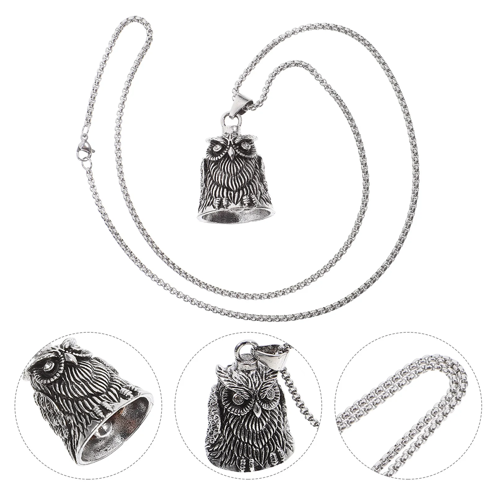 

Key Rings Motorcycle Bell Locket Decorative Keychain Stainless Steel Lanyard Retractable Silver