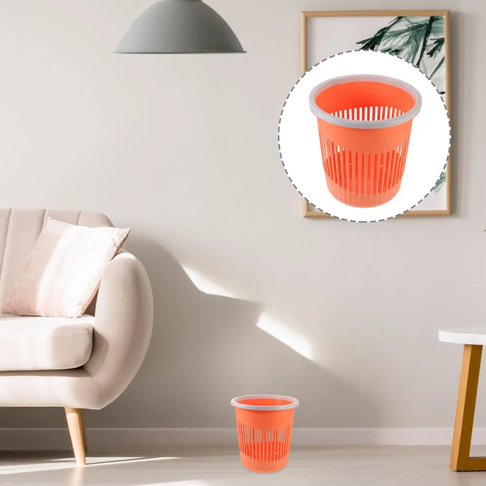 

2pcs Round Trash Can Plastic Rubbish Bin Kitchen Bedroom Bathroom Large Capacity PP Material Home Decor Style Garbage