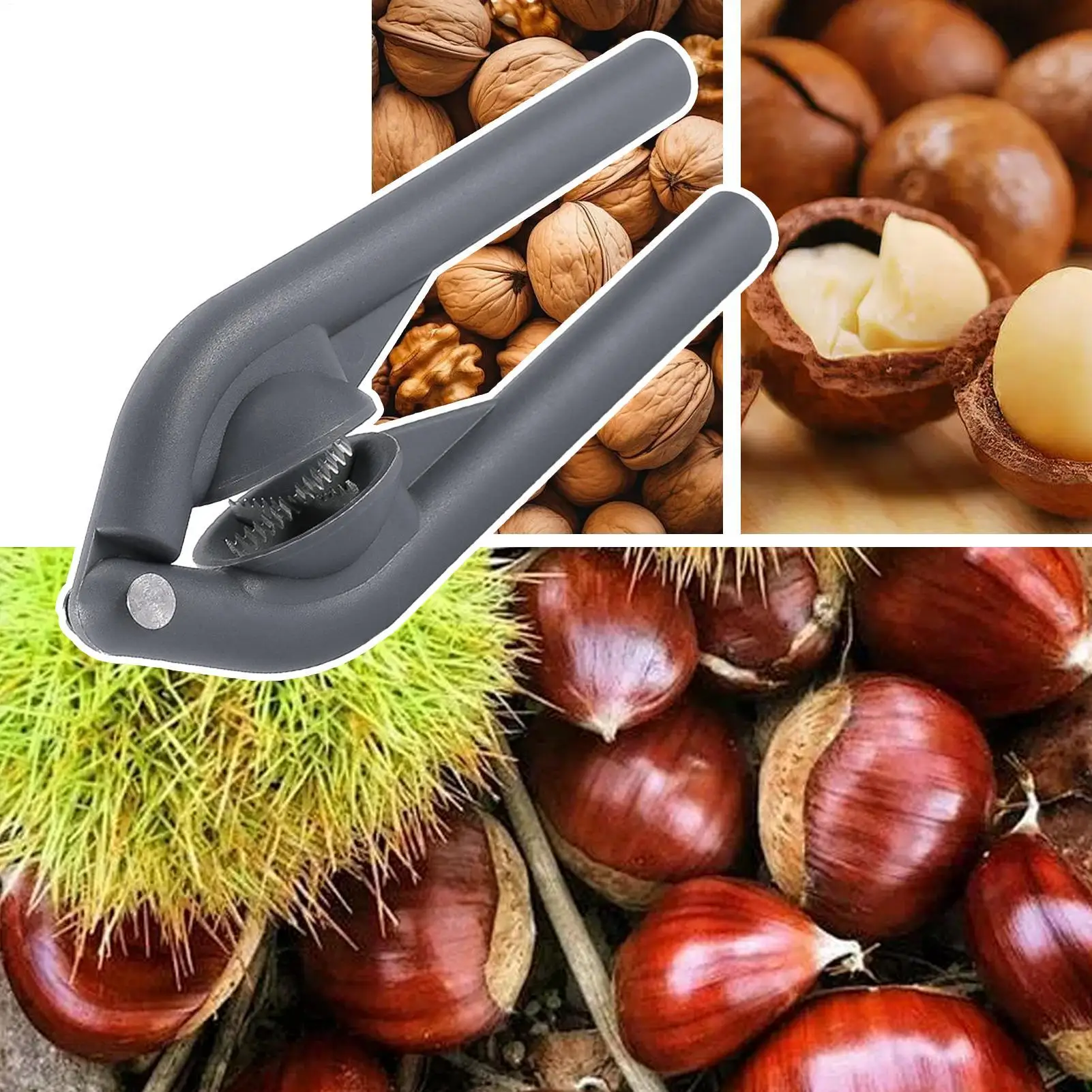 Multi-Functional Walnut Sheller Shelling Stainless Steel Chestnut Cutter Tool Manual Portable Chestnut Opener for Home Cooking