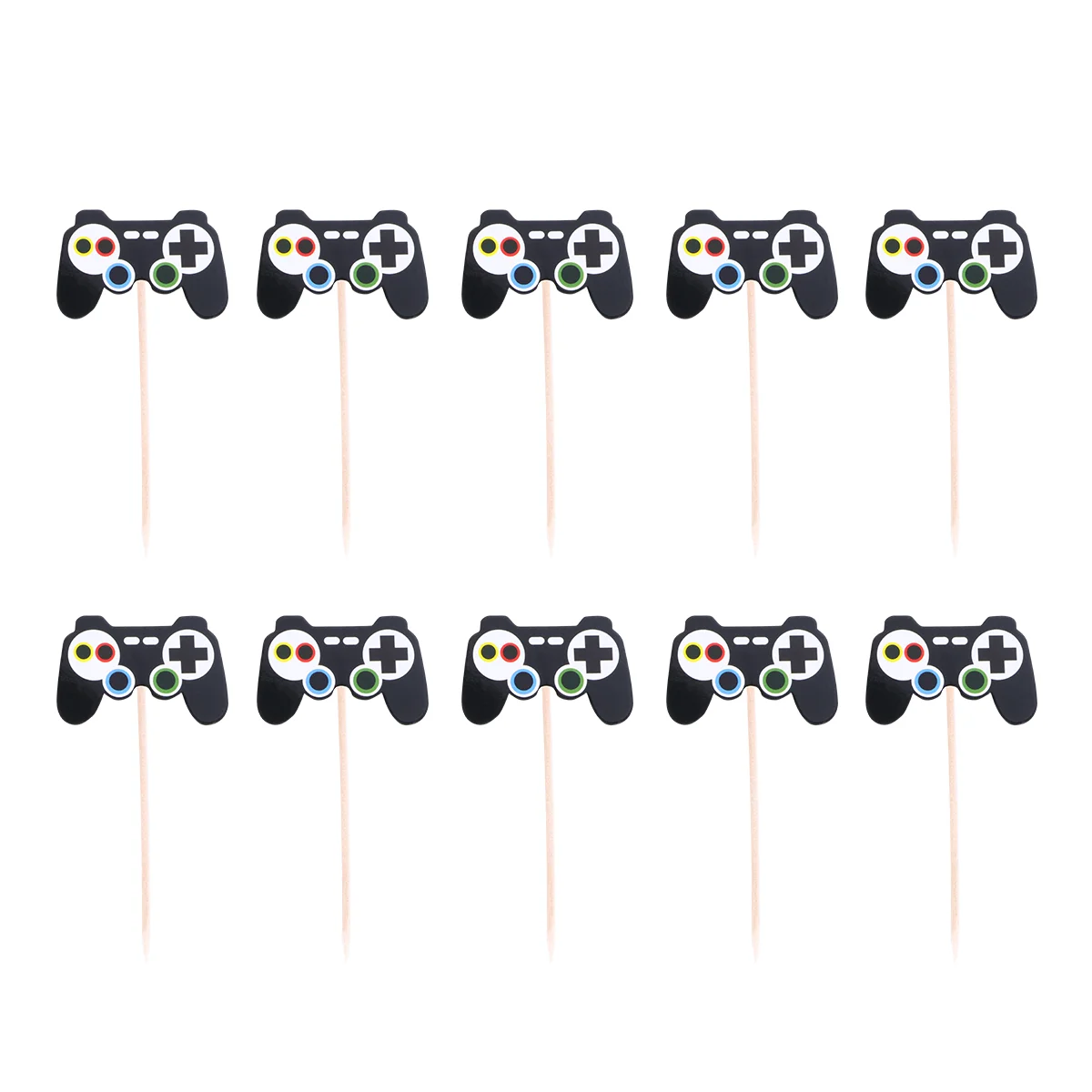 

Dessert Cards for Children Gamepad Birthday Cake Decoration Picks Shaped Toppers Inserts Party